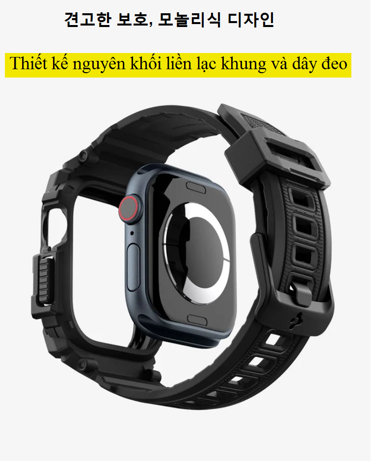 Ốp + dây đeo Apple Watch10 46mm liền khối Spigen Rugged Armor Pro 2